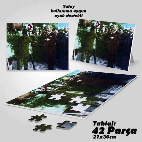 Asil Hobi Mustafa Kemal Atatürk -Alfabe - Baş Öğretmen -Yapboz- Ayak Destekli 42 Parça Puzzle