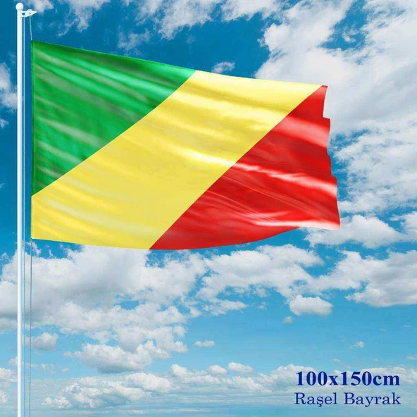 Kongo Bayrağı - 100x150 cm (1 metre x 1,5 metre) - Raşel Kumaş