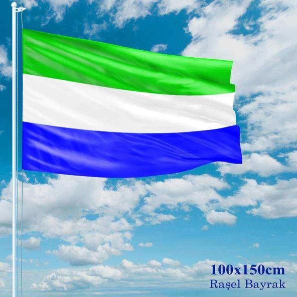 Sierra Leone Bayrağı - 100x150 cm (1 metre x 1,5 metre) - Raşel Kumaş