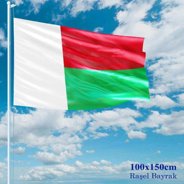 Madagaskar Bayrağı - 100x150 cm (1 metre x 1,5 metre) - Raşel Kumaş