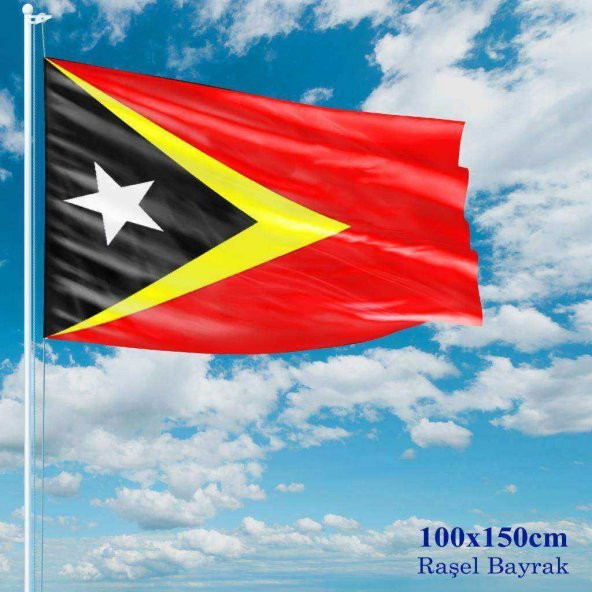 Doğu Timor Bayrağı - 100x150 cm (1 metre x 1,5 metre) - Raşel Kumaş - 1
