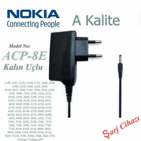 Nokia Kalın Uç Şarj Cihazı 3310 1100 1101 1110I 1112 6310 6230I