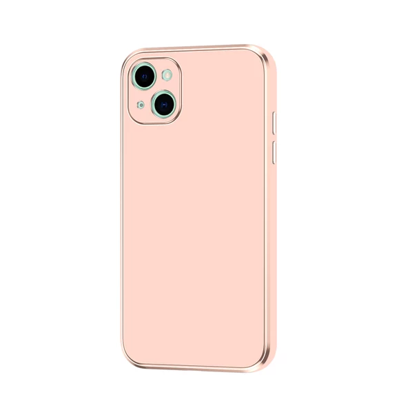 Apple iPhone 14 Kılıf Zore Bark Kenarları Altın Renk Kıl