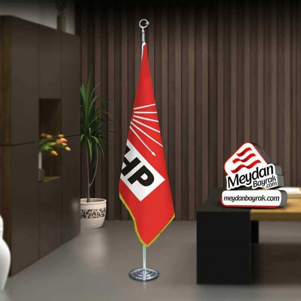 Cumhuriyet Halk Partisi CHP Bayrak -Ofis -Makam-Toplantı Odaları -Direkli -Saçaklı Makam Bayrağı
