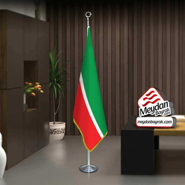 Tataristan Cumhuriyeti Bayrak -Ofis -Makam-Toplantı Odaları -Direkli -Saçaklı Makam Bayrağı