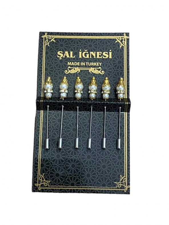 Eşarp, Türban, Şal, İğnesi -Taşlı Kristal Tesettür Eşarp Ve Şal İğnesi -6lı Paket