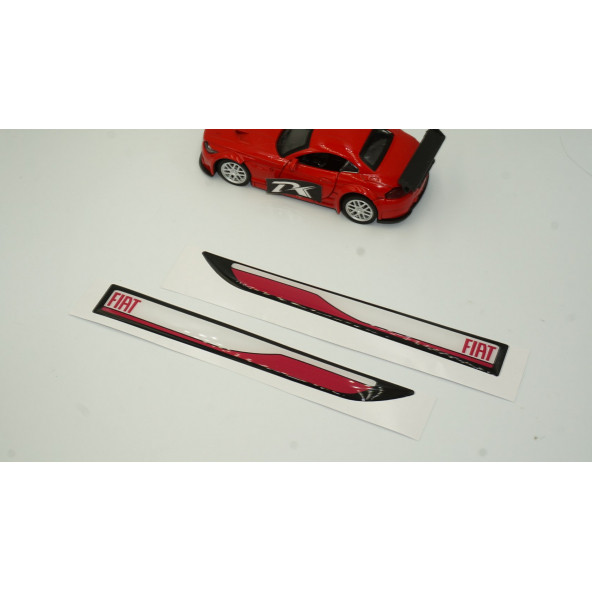 Fiat 500 Yan Aynalar Ve Çamurluk Yanı Damla Desen Bıçak Logo Arma Seti - Resim 2
