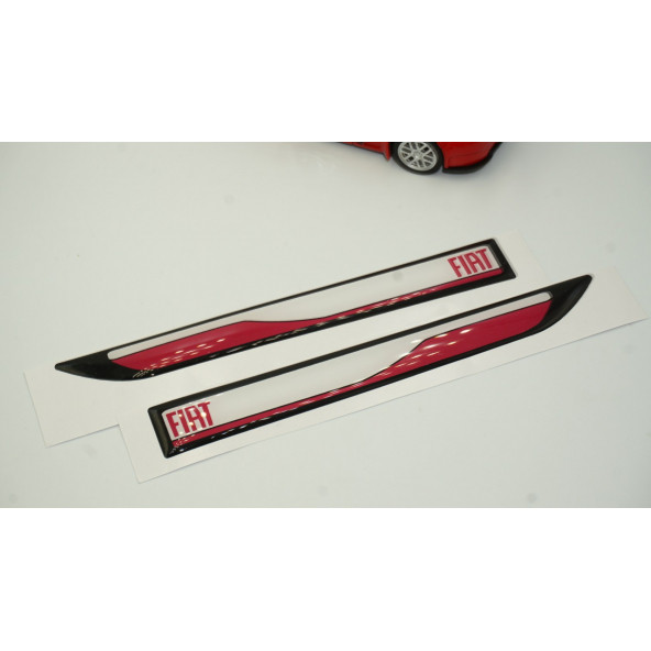 Fiat 500 Yan Aynalar Ve Çamurluk Yanı Damla Desen Bıçak Logo Arma Seti - Resim 3
