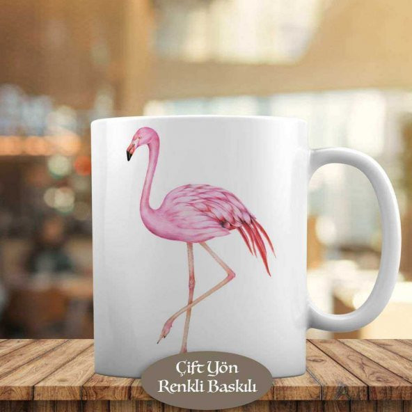 Watercolor Pembe Flamingo Kupa Bardak Hediyelik-53876-15697