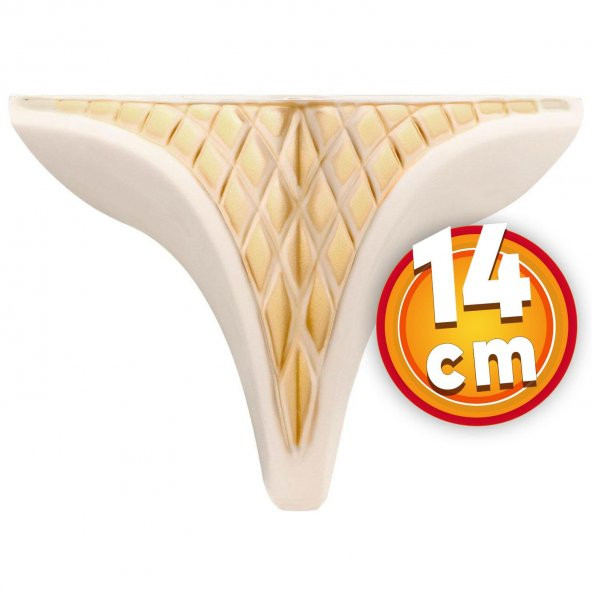 Lüks Mobilya Kanepe Sehpa TV Ünitesi Koltuk Puf Ayağı 14 cm Krem Altın Baza Ayak ürün görseli