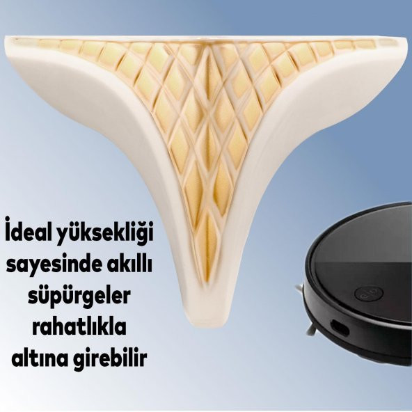 Lüks Mobilya Kanepe Sehpa TV Ünitesi Koltuk Puf Ayağı 14 cm Krem Altın Baza Ayak - Resim 3