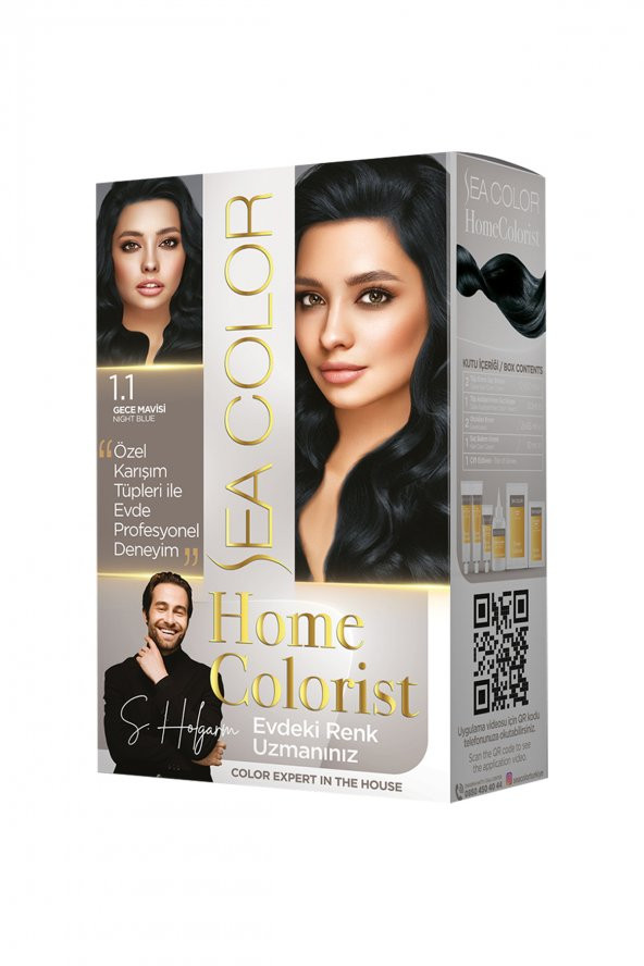 2 Tüp Home Colorist 1.1 Gece Mavisi Premium Saç Boyası Evde Profesyonel Sonuç - 4