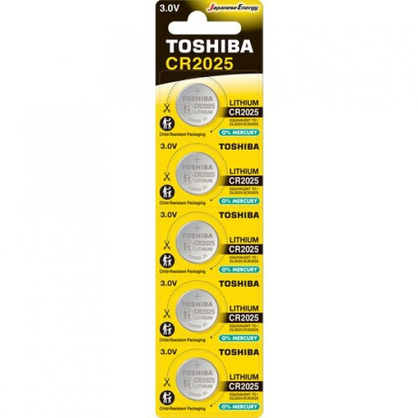 Toshiba Cr2025 Dl2025 Ecr2025 3.0v Lithium Pil 5 Adet