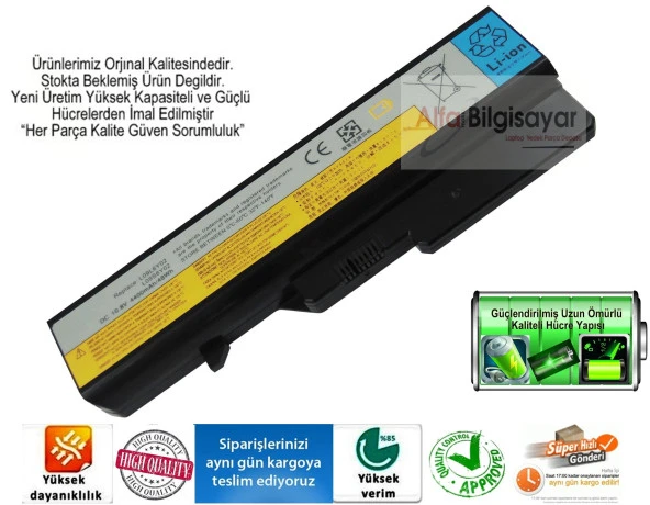 Lenovo B570 (Model 20093) Batarya Yüksek Performanslı Pili A++  Akü