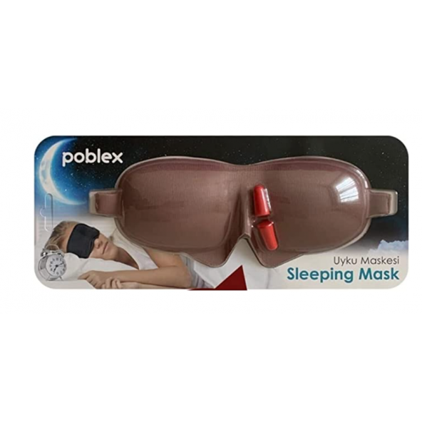 Poblex 3D Uyku Maskesi Siyah + Kulak Tıkacı