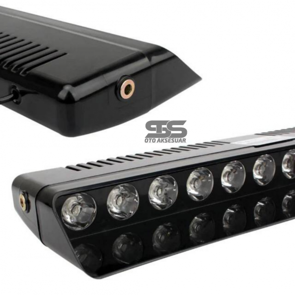 S12 Cam İçi Vantuzlu Polis Çakarı 12 Led  Kırmızı Mavi Beyaz Çakmaklık Girişli Ön Arka Cam - 5