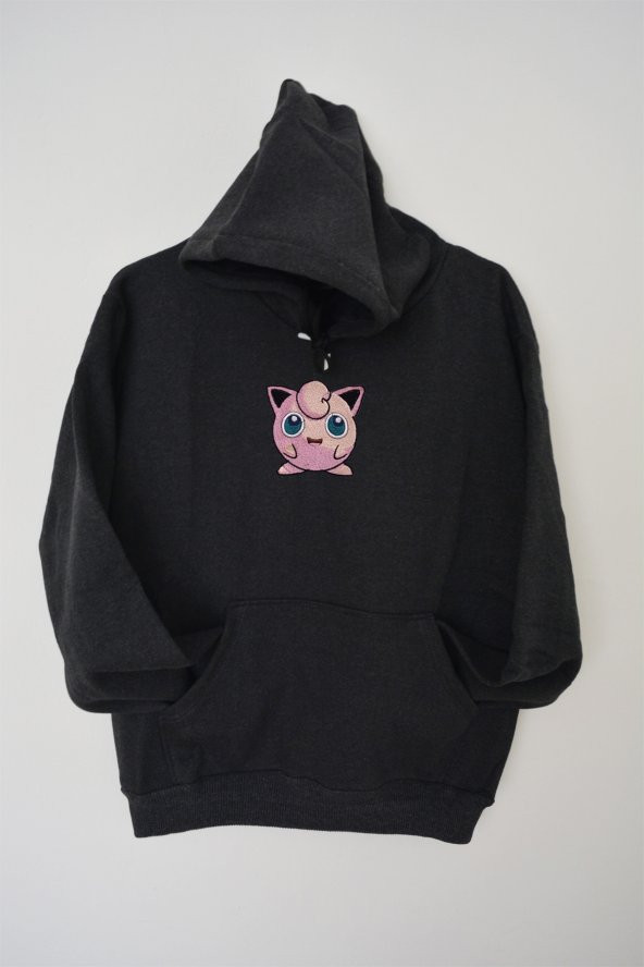 QUMRU Jigglypuff Nakış İşlemeli Unisex Kapüşonlu Sweatshirt - 1