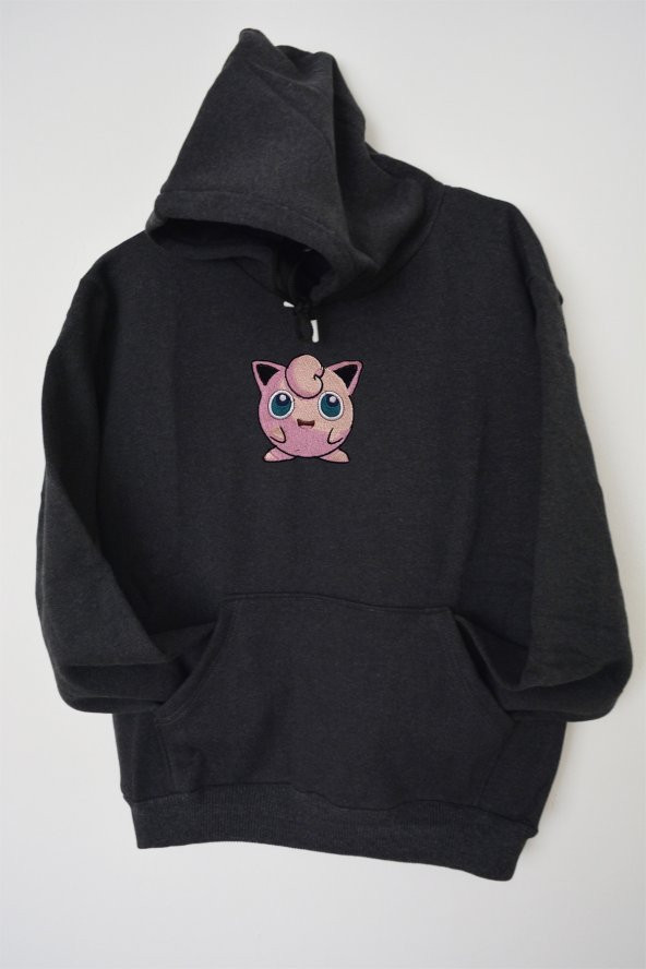 QUMRU Jigglypuff Nakış İşlemeli Unisex Kapüşonlu Sweatshirt - 2