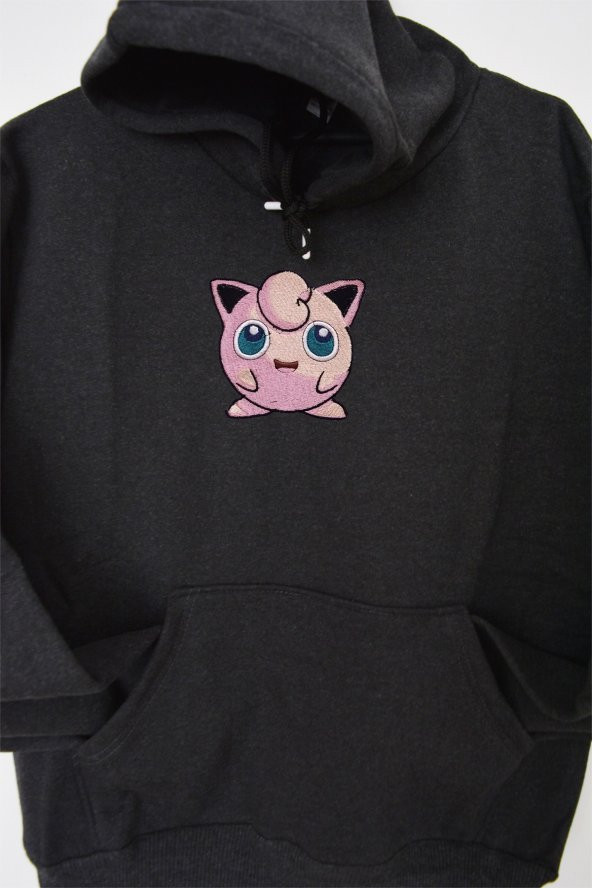 QUMRU Jigglypuff Nakış İşlemeli Unisex Kapüşonlu Sweatshirt - 3