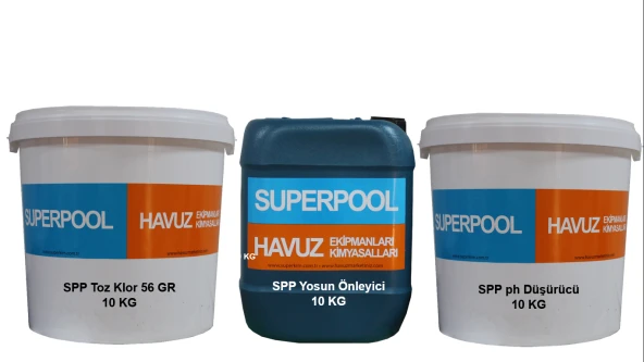 SPP Superpool Toz Klor  - Yosun Önleyici - Toz ph Düşürücü Paketi