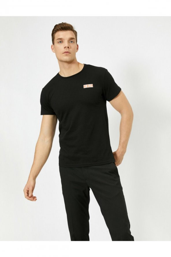 Erkek Siyah T-Shirt 0YAM14170OK - Resim 2