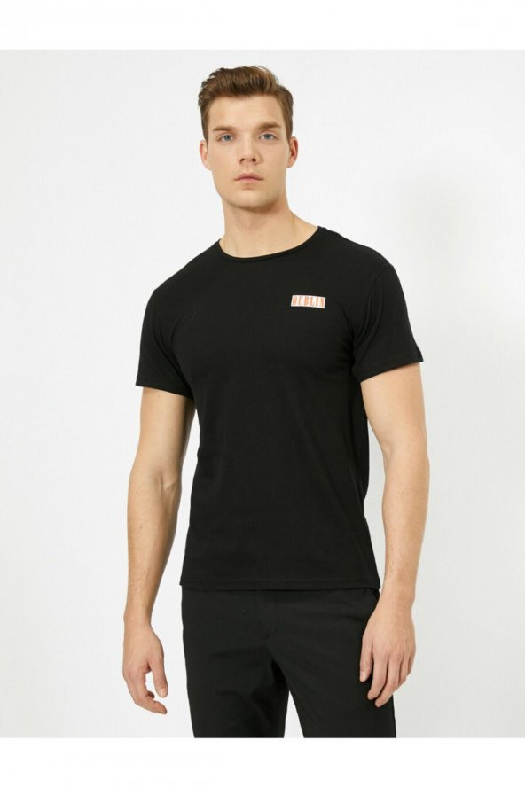 Erkek Siyah T-Shirt 0YAM14170OK - Resim 3