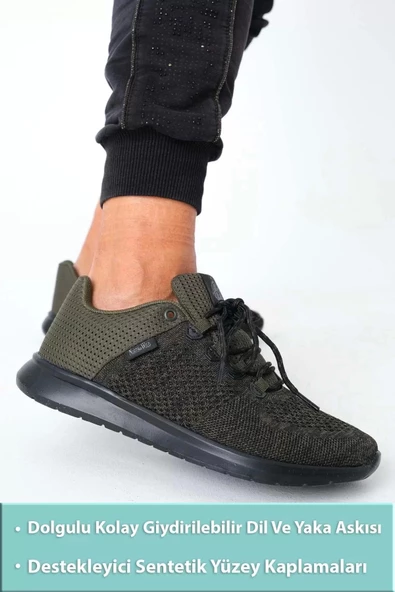Supermark North Of Wild Mustang Tekstil Ultra Comfort Memory Foam Haki Erkek Spor Ayakkabı 45001 - 2