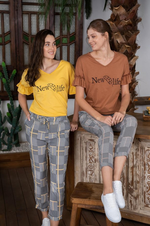 Donwear Homewear Kadın Ev Giyim Yazlık Alt Üst Takım - 2