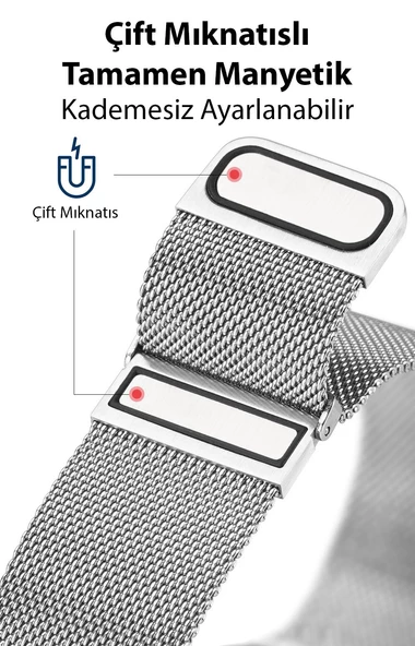 Polham Milano Loop Çelik Ultra Hafif Apple Watch 38-40-41MM için Kordon Kayış, Paslanmaz Çelik Kayış - Resim 11