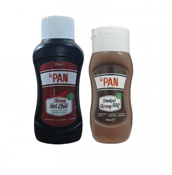 Dr Pan 2li Şekersiz Sos Paketi Hot Chili Sos 525 gr - Barbekü Sosu 260 gr Şekeriz Düşük Kalorili