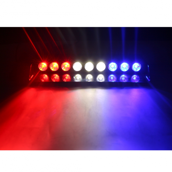 Kumandalı Polis Çakarı Cam İçi Vantuzlu 9 Led Kırmızı Mavi Beyaz Çakmaklık Girişli Ön Arka Cam - 2