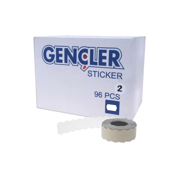 FDM Gençler Beyaz Meto Etiketi 2 No (96 Rulo) (1 Rulo 1000 Adet)