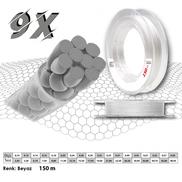 Mercan Platinum PE 9X Örgü İp 150 m Misina - 2