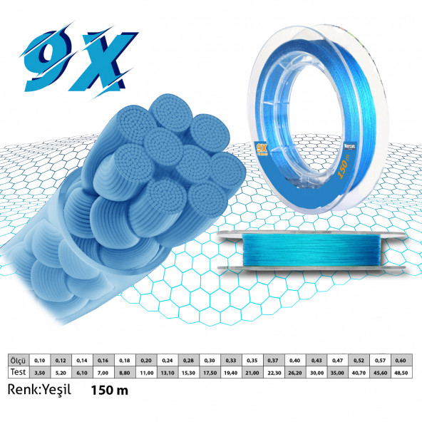 Mercan Platinum PE 9X Örgü İp 150 m Misina - 2