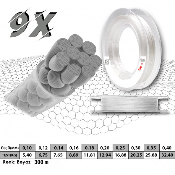 Mercan Platinum PE 9X Örgü ip 300 m Misina - 2