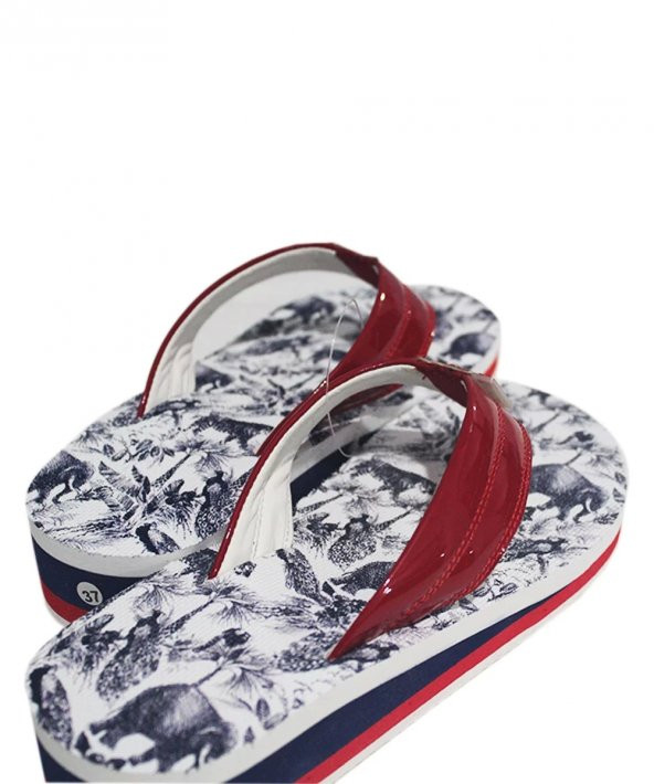 Hafif Yüksek Topuklu Parmak Arası Deniz Havuz Banyo Bahçe Kumsal Kadın Terliği 45016 - 4