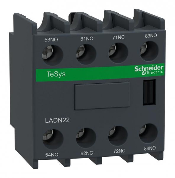 Schneider LADN22, 2NA+2NK, Yardımcı Kontak Blok, Üste Geçmeli, LC1D, CAD ve LC1F Serisi Kontaktörler İçin Uygun