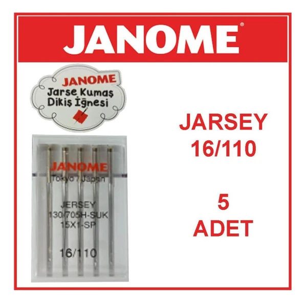 FDM Janome Jarse ve İnce Kumaş Dikiş İğnesi 16 No (5 Adet) 15X1 SP