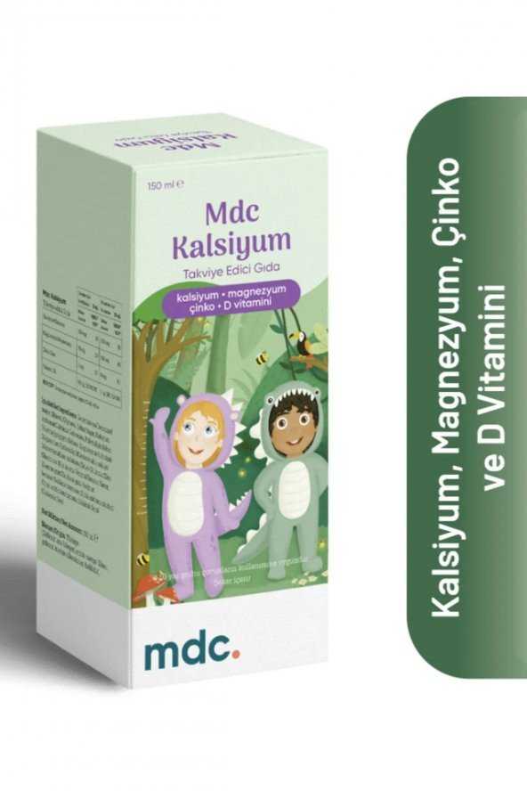MDC Kalsiyum Magnezyum Çinko Vitamin-D Şurup 150 ml