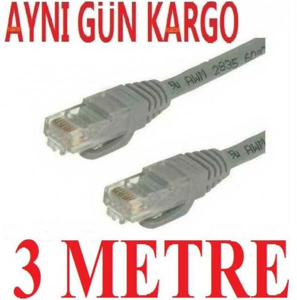 Cat5E Kablosu Ethernet Lan Internet 3 Metre 4605A Internet Rj45