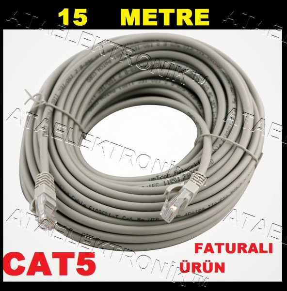 15 Metre Cat5 Ethernet Internet Modem Pc Ara Kablosu