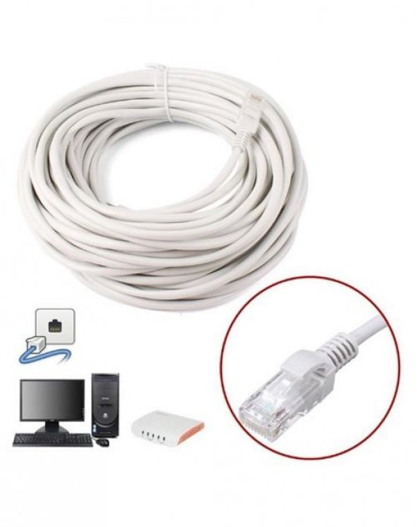 Ethernet-Adsl-Cat6 Kablo 20 Metre