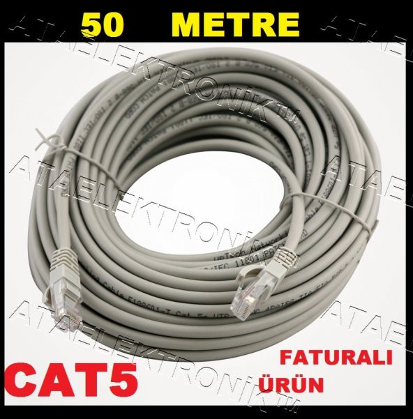 50 Elli Metre 50 Mt Internet Ethernet Kablosu Cat5