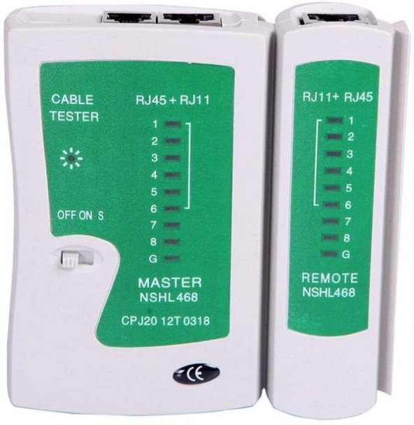 Network Tester Rj11 Rj45 LEDLİ Tester Cihazı Cat5 Cat6 Kontrol