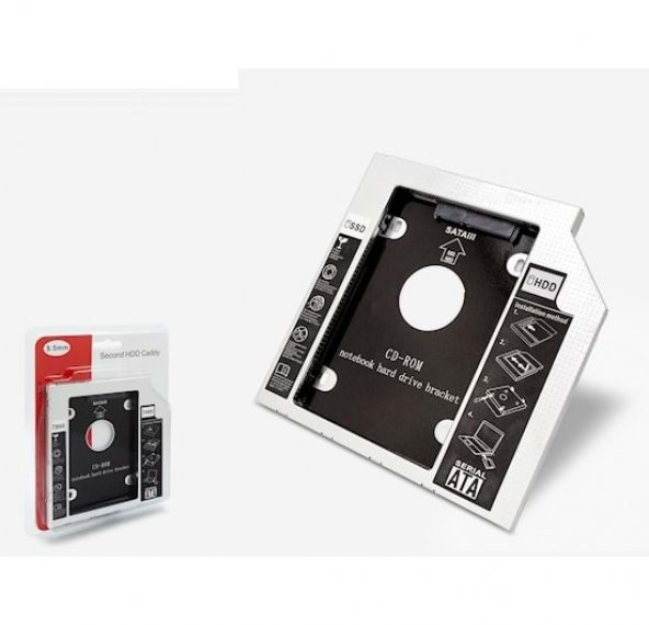9.5Mm Hdd Caddy Laptop Notebook Sata 4716P Dvd To Ssd K...