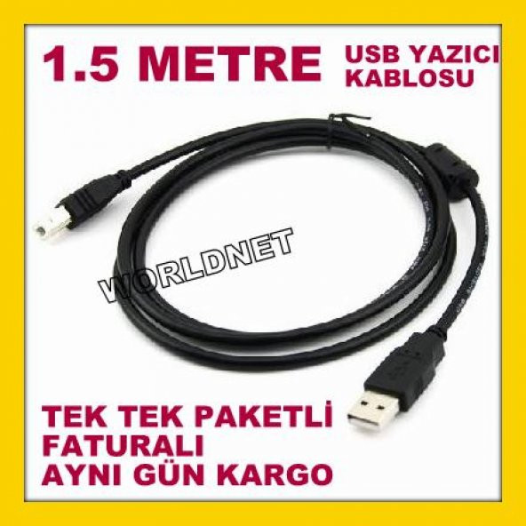 1.5 Metre Yazıcı Kablosu Lazer Yazıcı Kablo 1.5M Usb Yazıcı Print