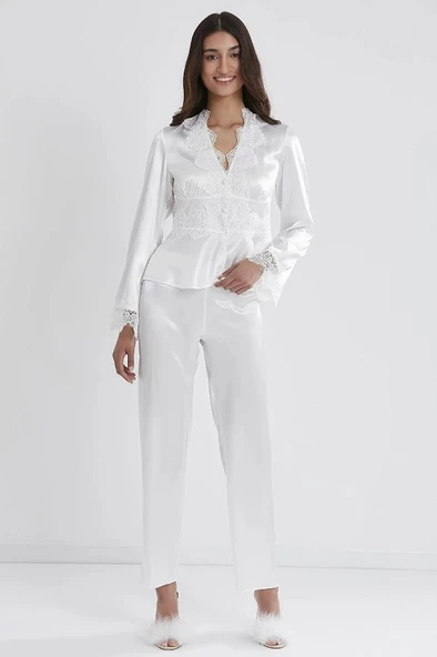 Pierre Cardin 6335 Saten Gecelik Sabahlık Pijama Takım Şort Takım 6'lı Çeyiz Seti - 2