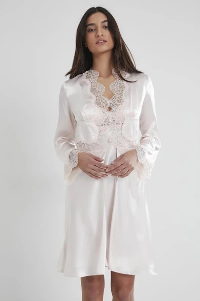 Pierre Cardin 6335 Saten Gecelik Sabahlık Pijama Takım Şort Takım 6'lı Çeyiz Seti - 7