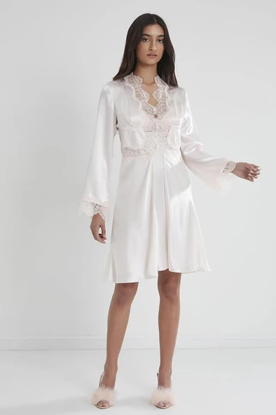 Pierre Cardin 6335 Saten Gecelik Sabahlık Pijama Takım Şort Takım 6'lı Çeyiz Seti - 8