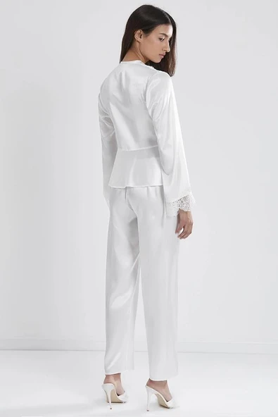 Pierre Cardin 6335 Saten Gecelik Sabahlık Pijama Takım Şort Takım 6'lı Çeyiz Seti - 3